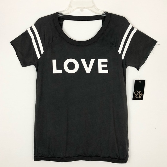 Chaser Graphic LOVE Dark Gray Cut Out Tee M - Picture 2 of 14